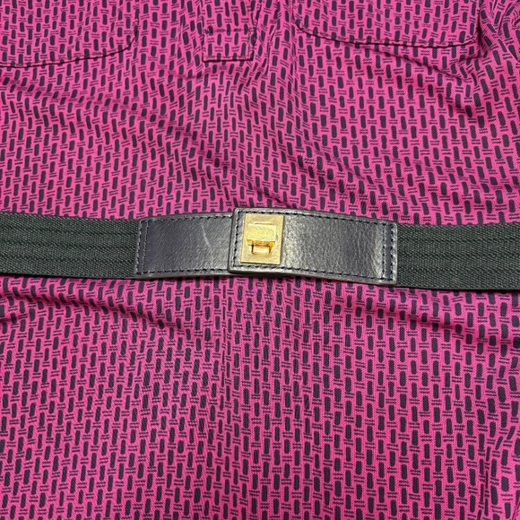 TORY BURCH Hadley 100% Rayon Shirt Dress Front Chest Pockets Gold Buttons Sz XS - Picture 9 of 11